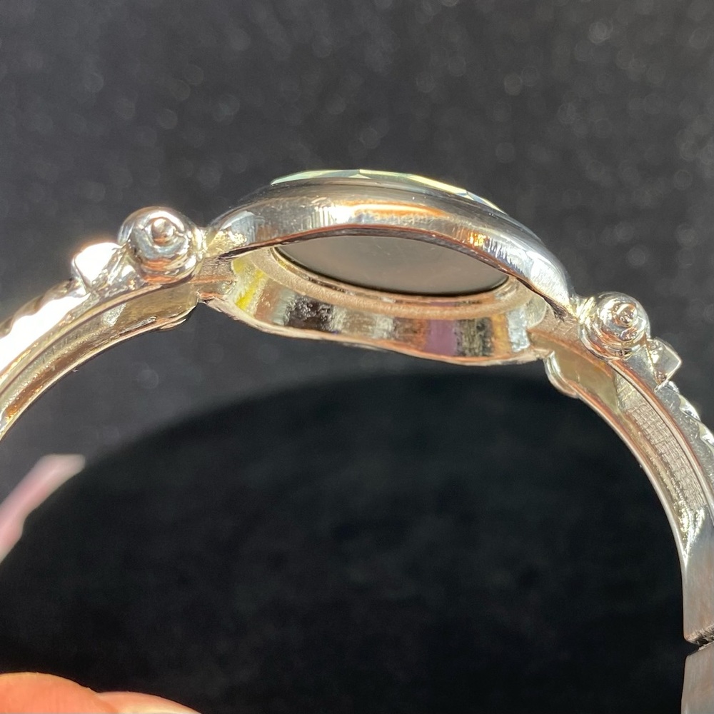 Vintage Elegant Statement Bracelet, Silver tone with Mirror - Picture 11 of 17